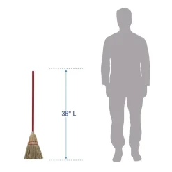 Boardwalk 36 in. Overall Length Corn/Synthetic Fiber Bristles Corn/Fiber Brooms - Gray/Natural (12/Carton)