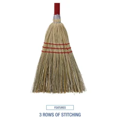 Boardwalk 36 in. Overall Length Corn/Synthetic Fiber Bristles Corn/Fiber Brooms - Gray/Natural (12/Carton)