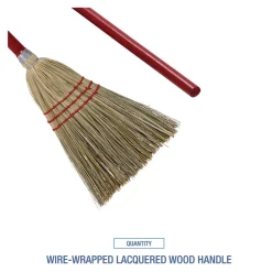 Boardwalk 36 in. Overall Length Corn/Synthetic Fiber Bristles Corn/Fiber Brooms - Gray/Natural (12/Carton)