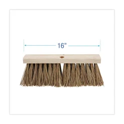 Boardwalk 6.25 in. Palmyra Fiber Bristles 16 in. Brush Street Broom Head - Brown