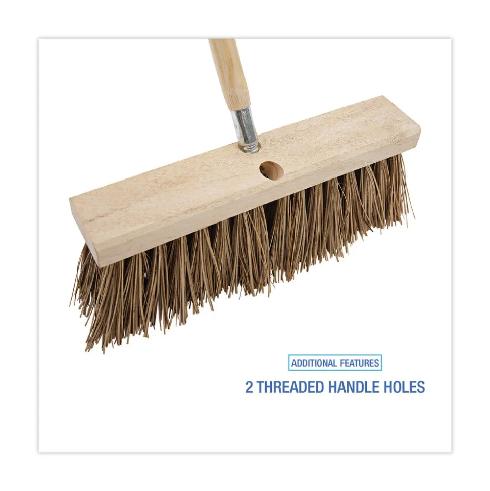 Boardwalk 6.25 in. Palmyra Fiber Bristles 16 in. Brush Street Broom Head - Brown