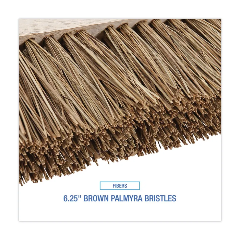 Boardwalk 6.25 in. Palmyra Fiber Bristles 16 in. Brush Street Broom Head - Brown