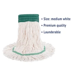 Boardwalk 5 in. Super Loop Cotton/Synthetic Fiber Wet Mop Head - Medium, White