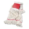 Boardwalk 5 in. Super Loop Cotton/Synthetic Fiber Wet Mop Head - Large, White (12/Carton)