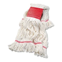 Boardwalk 5 in. Super Loop Cotton/Synthetic Fiber Wet Mop Head - Large, White (12/Carton)