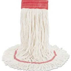 Boardwalk 5 in. Super Loop Cotton/Synthetic Fiber Wet Mop Head - Large, White (12/Carton)