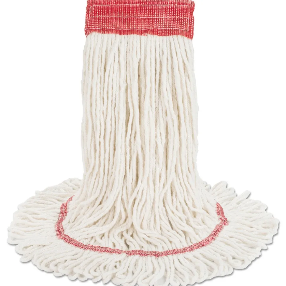 Boardwalk 5 in. Super Loop Cotton/Synthetic Fiber Wet Mop Head - Large, White (12/Carton)