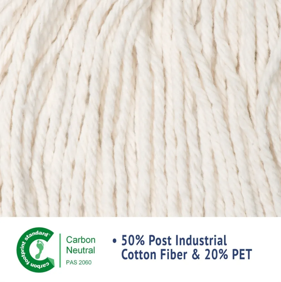 Boardwalk 5 in. Super Loop Cotton/Synthetic Fiber Wet Mop Head - Large, White (12/Carton)