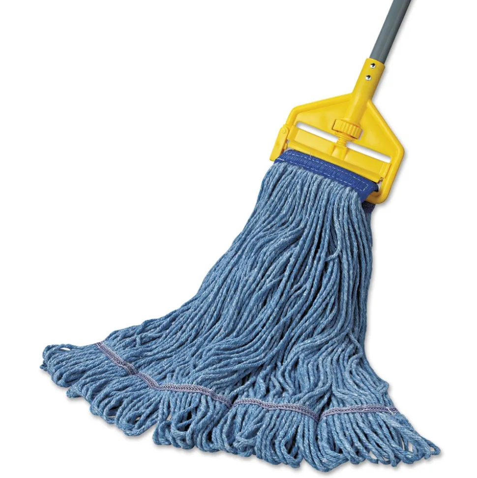 Boardwalk 5 in. Super Loop Cotton/Synthetic Fiber Wet Mop Head - X-Large, Blue (12/Carton)