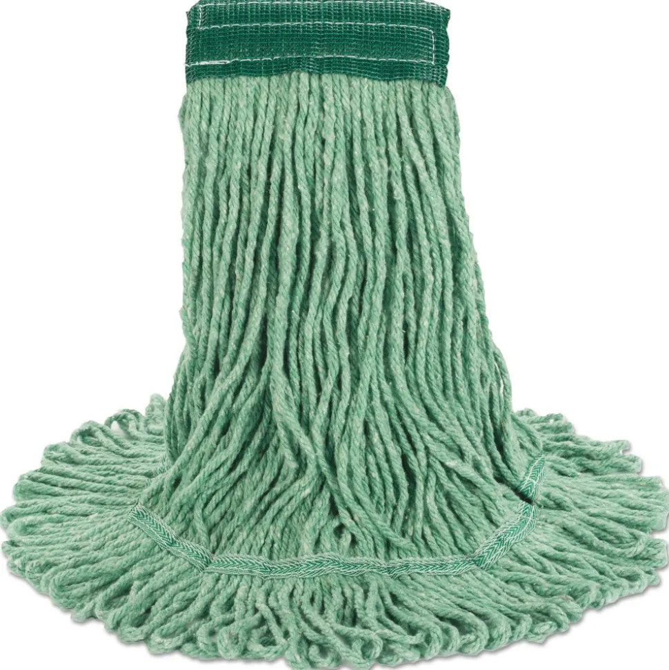 Boardwalk 5 in. Super Loop Cotton/Synthetic Fiber Wet Mop Head - Medium, Green (12/Carton)