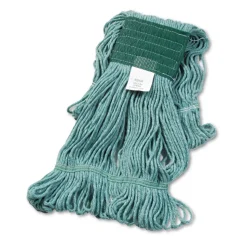 Boardwalk 5 in. Super Loop Cotton/Synthetic Fiber Wet Mop Head - Medium, Green (12/Carton)
