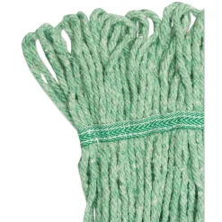 Boardwalk 5 in. Super Loop Cotton/Synthetic Fiber Wet Mop Head - Medium, Green (12/Carton)