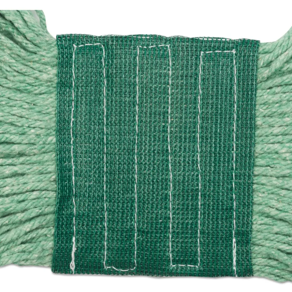 Boardwalk 5 in. Super Loop Cotton/Synthetic Fiber Wet Mop Head - Medium, Green (12/Carton)