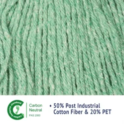 Boardwalk 5 in. Super Loop Cotton/Synthetic Fiber Wet Mop Head - Medium, Green (12/Carton)