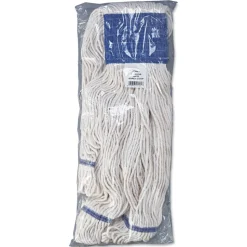 Boardwalk 5 in. Super Loop Cotton/Synthetic Fiber Wet Mop Head - X-Large, White (12/Carton)
