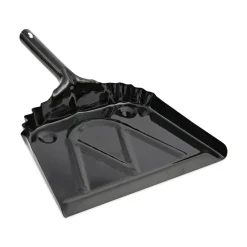 Boardwalk 12 in. Wide Metal Dust Pan with 2 in. Handle - Black
