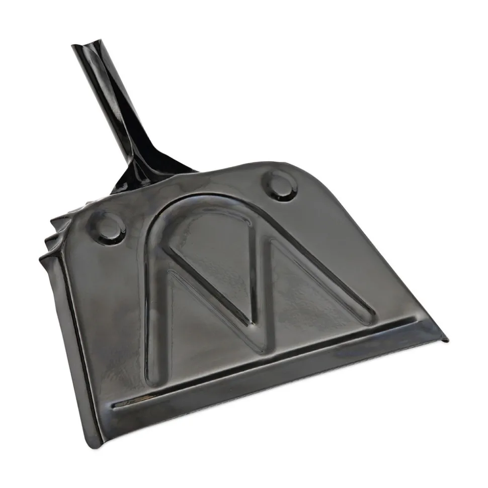 Boardwalk 12 in. Wide Metal Dust Pan with 2 in. Handle - Black