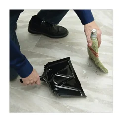 Boardwalk 12 in. Wide Metal Dust Pan with 2 in. Handle - Black