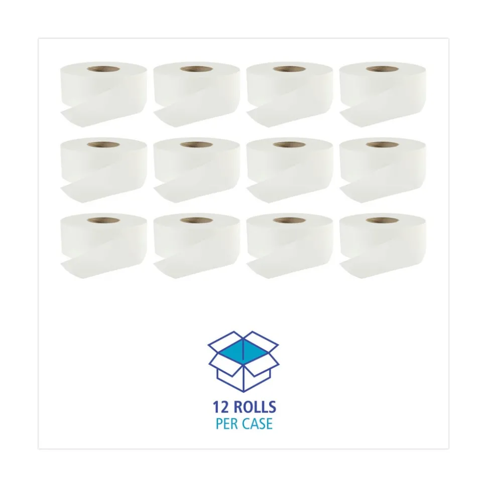 Boardwalk 3.2 in. x 525 ft. 2 Ply Septic Safe Jumbo Roll Bathroom Tissue - White (12/Carton)