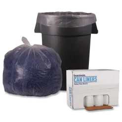 Boardwalk 40 in. x 46 in. 45 gal. 1.4 mil Recycled Low-Density Polyethylene Can Liners - Clear (100/Carton)