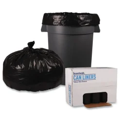Boardwalk 43 in. x 47 in. 56 gal. 1.6 mil Recycled Low-Density Polyethylene Can Liners - Black (100/Carton)