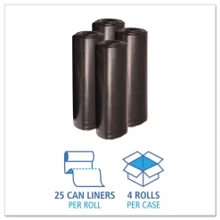 Boardwalk 38 in. x 58 in. 60 gal. 1.2 mil Recycled Low-Density Polyethylene Can Liners - Black (100/Carton)
