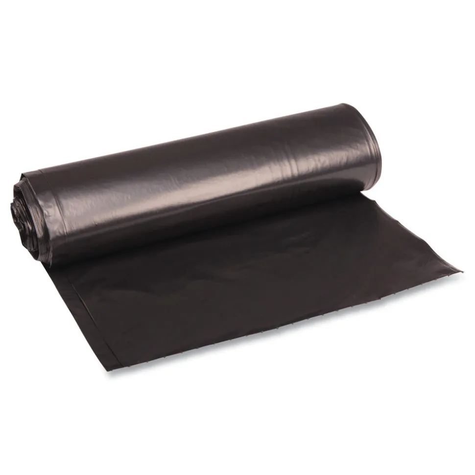 Boardwalk 33 in. x 39 in. 33 gal. 1.2 mil Recycled Low-Density Polyethylene Can Liners - Black (100/Carton)