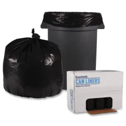 Boardwalk 33 in. x 39 in. 33 gal. 1.2 mil Recycled Low-Density Polyethylene Can Liners - Black (100/Carton)