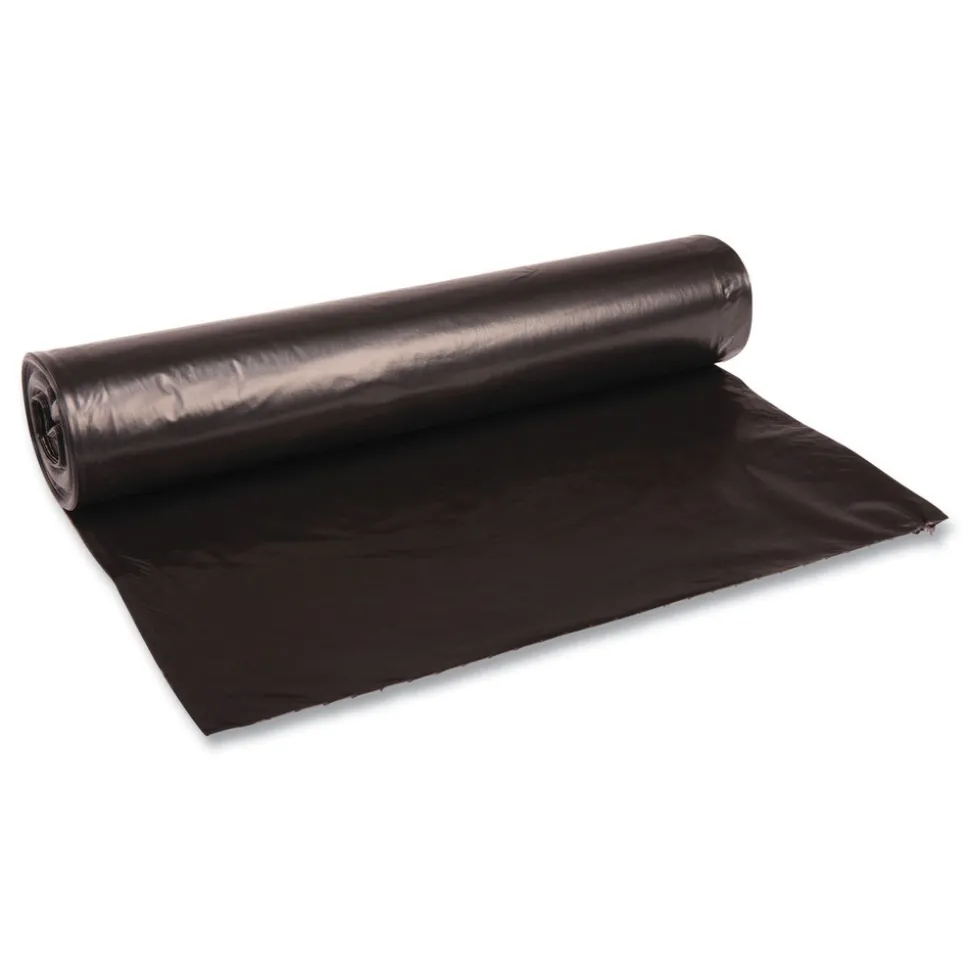 Boardwalk 40 in. x 46 in. 45 gal. 1.2 mil Recycled Low-Density Polyethylene Can Liners - Black (100/Carton)