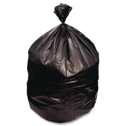 Boardwalk 38 in. x 58 in. 60 gal. 1.5 mil Reprocessed Resin Perforated Roll Can Liners - Black (100/Carton)