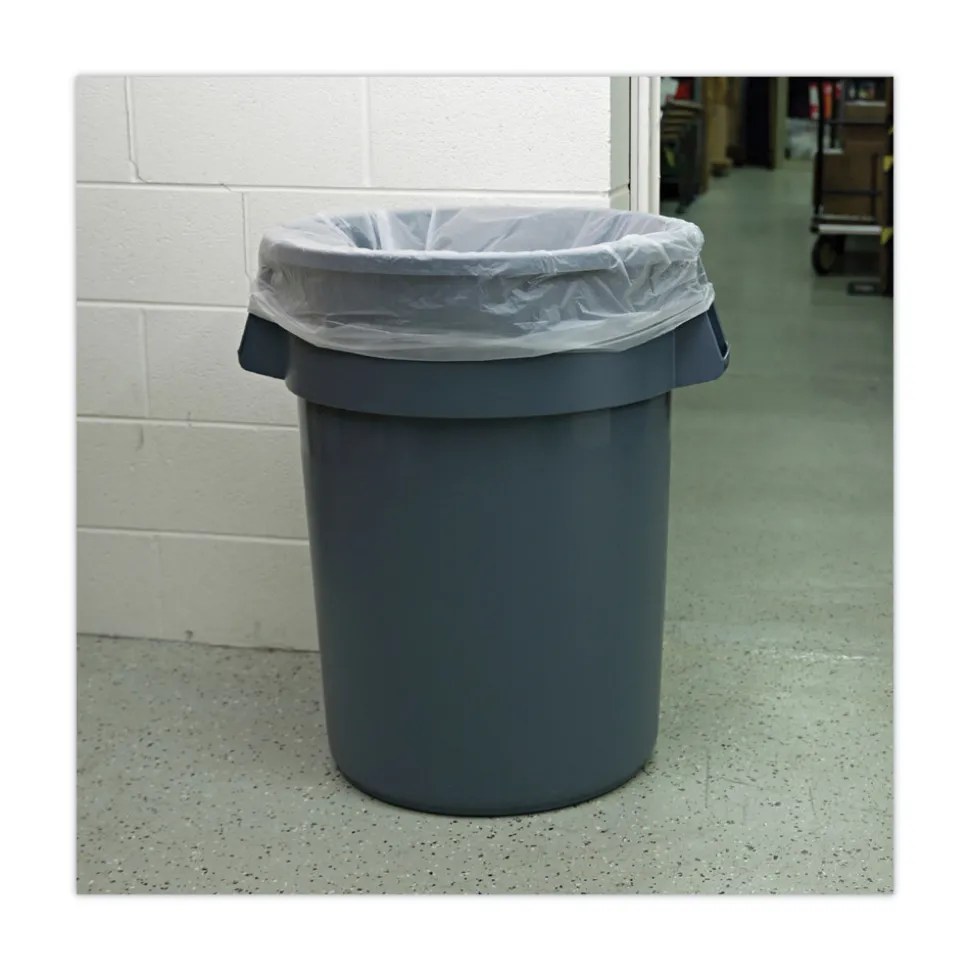 Boardwalk 40 in. x 48 in. 45 Gallon 13 mic High Density Industrial Coreless Roll Can Liners - Natural (250/Carton)