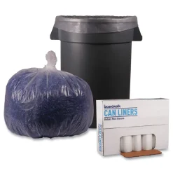 Boardwalk 33 in. x 39 in. 1.4 mil 33 gal. Recycled Low-Density Polyethylene Can Liners - Clear (100/Carton)