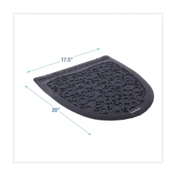 Boardwalk 17.5 in. x 20 in. 2.0 Rubber Urinal Mat - Black (6/Carton)