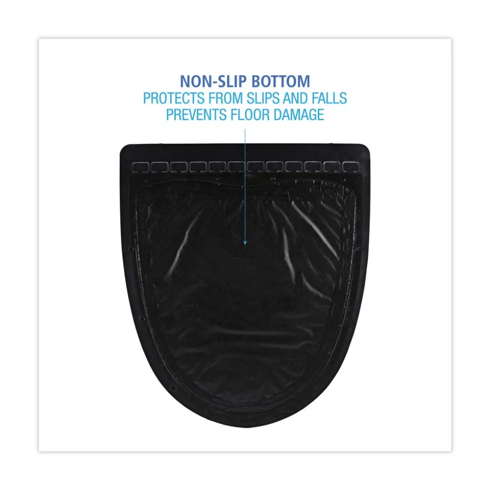 Boardwalk 17.5 in. x 20 in. 2.0 Rubber Urinal Mat - Black (6/Carton)