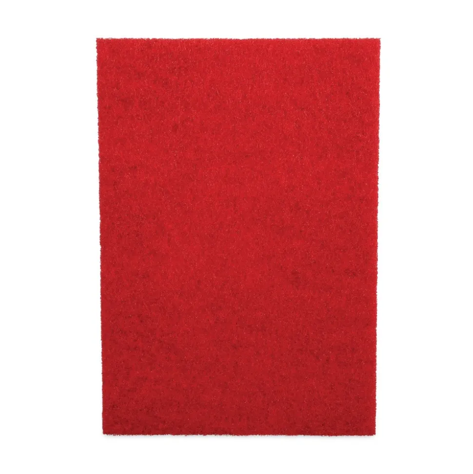 Boardwalk 28 in. x 14 in. Buffing Floor Pads - Red (10/Carton)