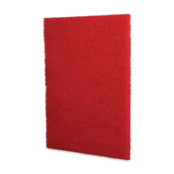 Boardwalk 20 in. x 14 in. Buffing Floor Pads - Red (10/Carton)