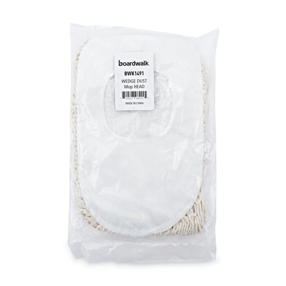 Boardwalk 17.5 in. x 13.5 in. Cotton Wedge Dust Mop Head - White