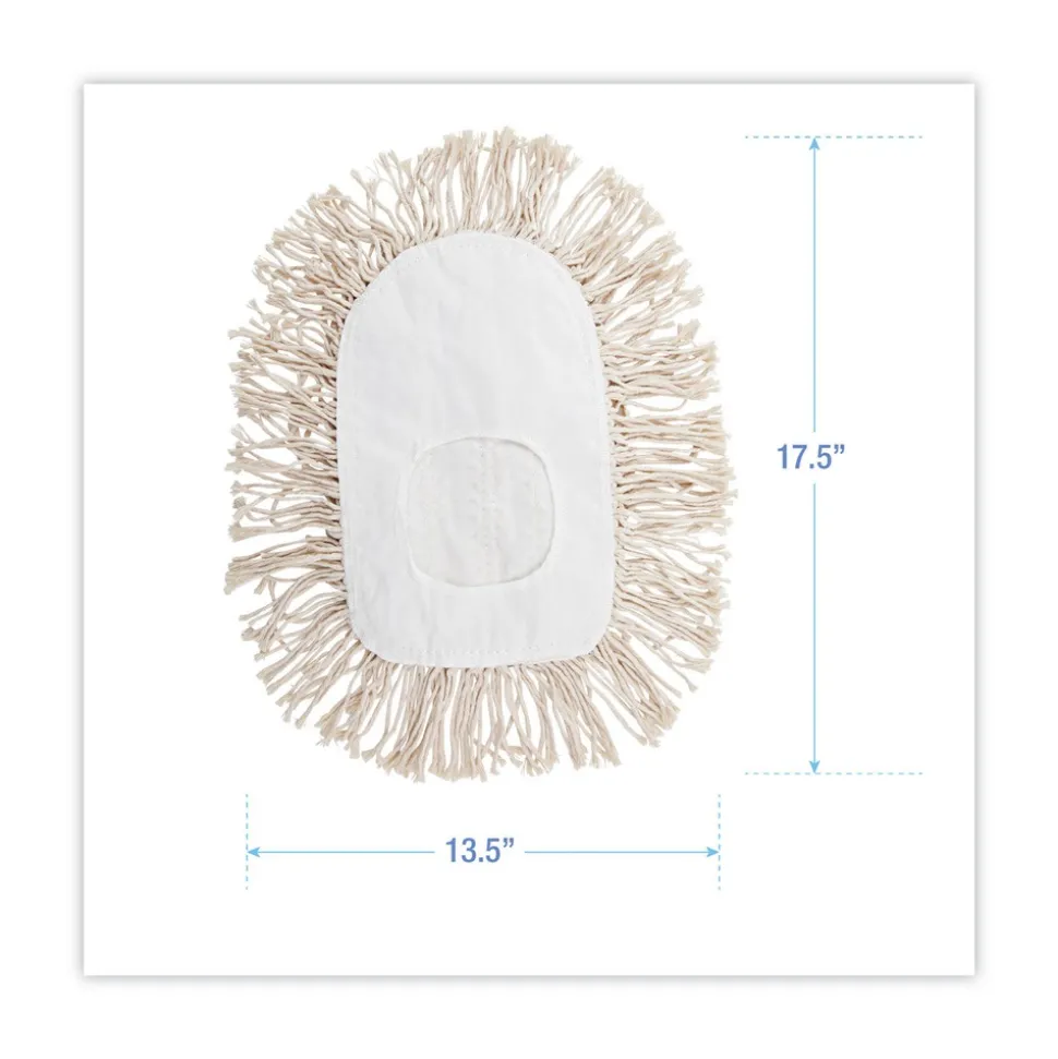 Boardwalk 17.5 in. x 13.5 in. Cotton Wedge Dust Mop Head - White