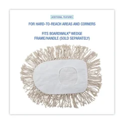 Boardwalk 17.5 in. x 13.5 in. Cotton Wedge Dust Mop Head - White