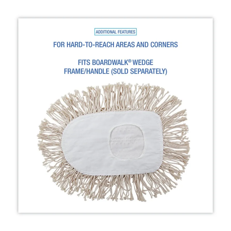 Boardwalk 17.5 in. x 13.5 in. Cotton Wedge Dust Mop Head - White