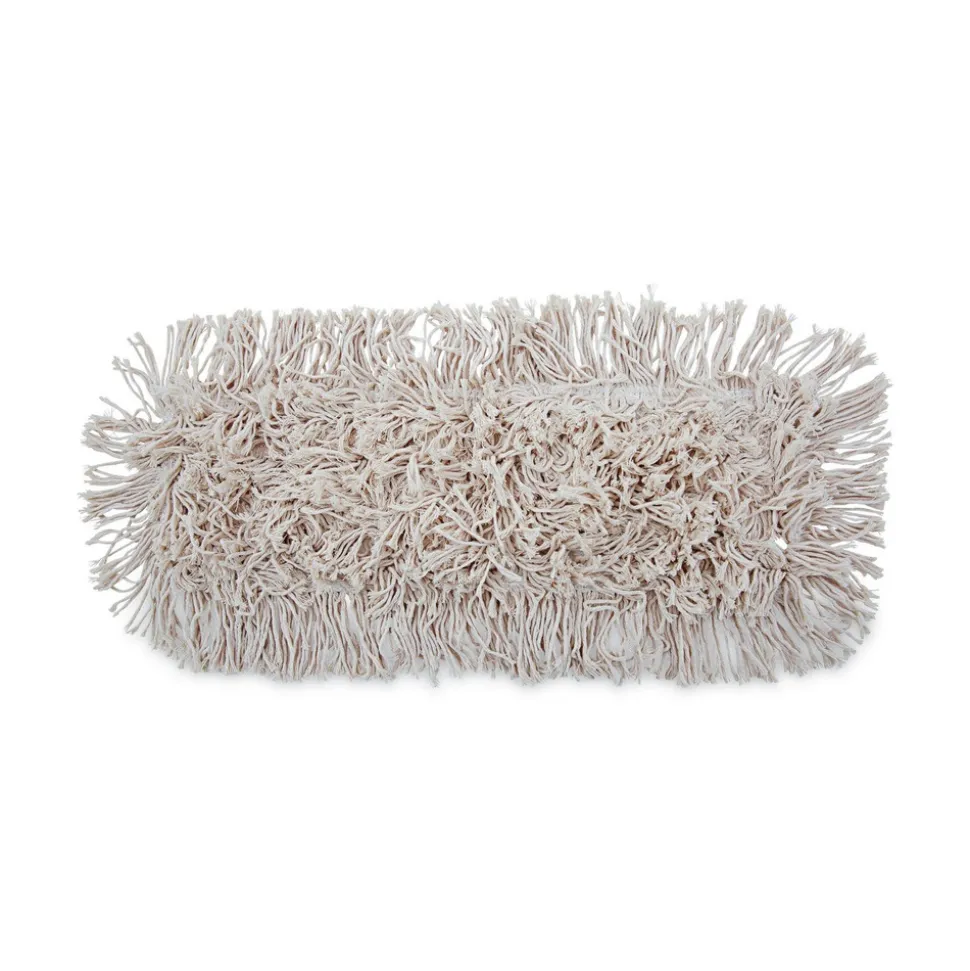 Boardwalk 12 in. x 5 in. Cotton Dust Mop Head - White