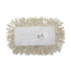 Boardwalk 12 in. x 5 in. Cotton Dust Mop Head - White