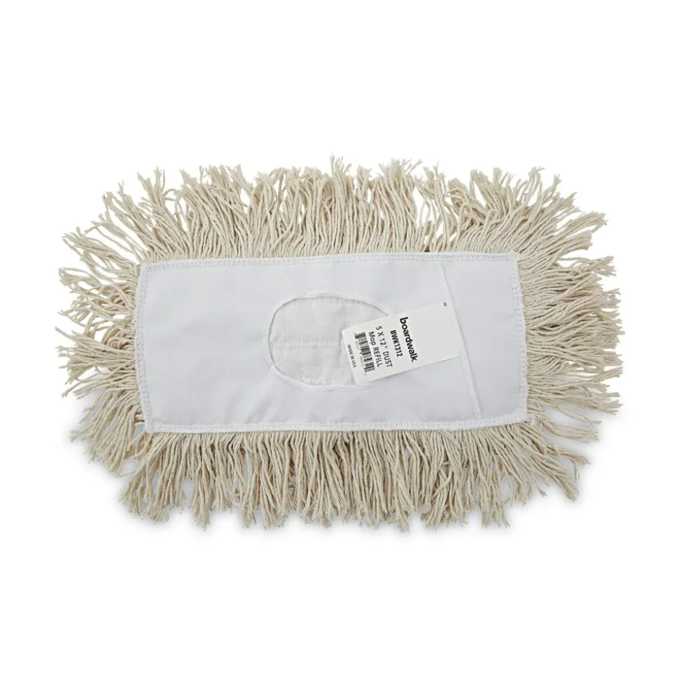 Boardwalk 12 in. x 5 in. Cotton Dust Mop Head - White