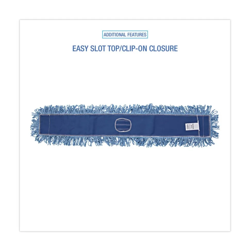 Boardwalk 48 in. x 5 in. Cotton/Synthetic Blend Dust Mop Head - Blue