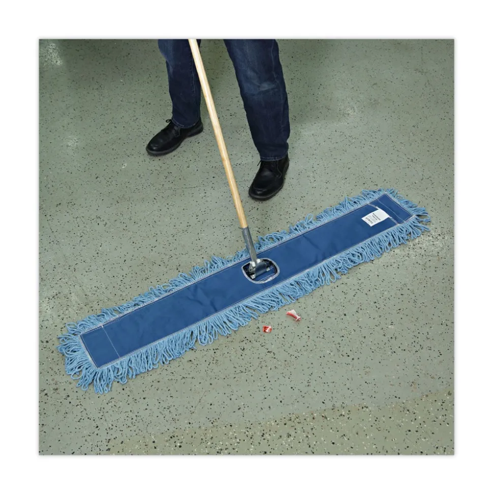 Boardwalk 48 in. x 5 in. Cotton/Synthetic Blend Dust Mop Head - Blue