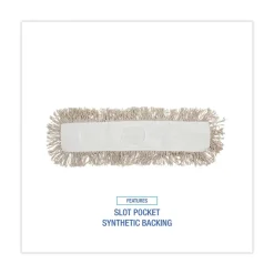 Boardwalk 24 in. x 3 in. Cotton Dust Mop Head - White
