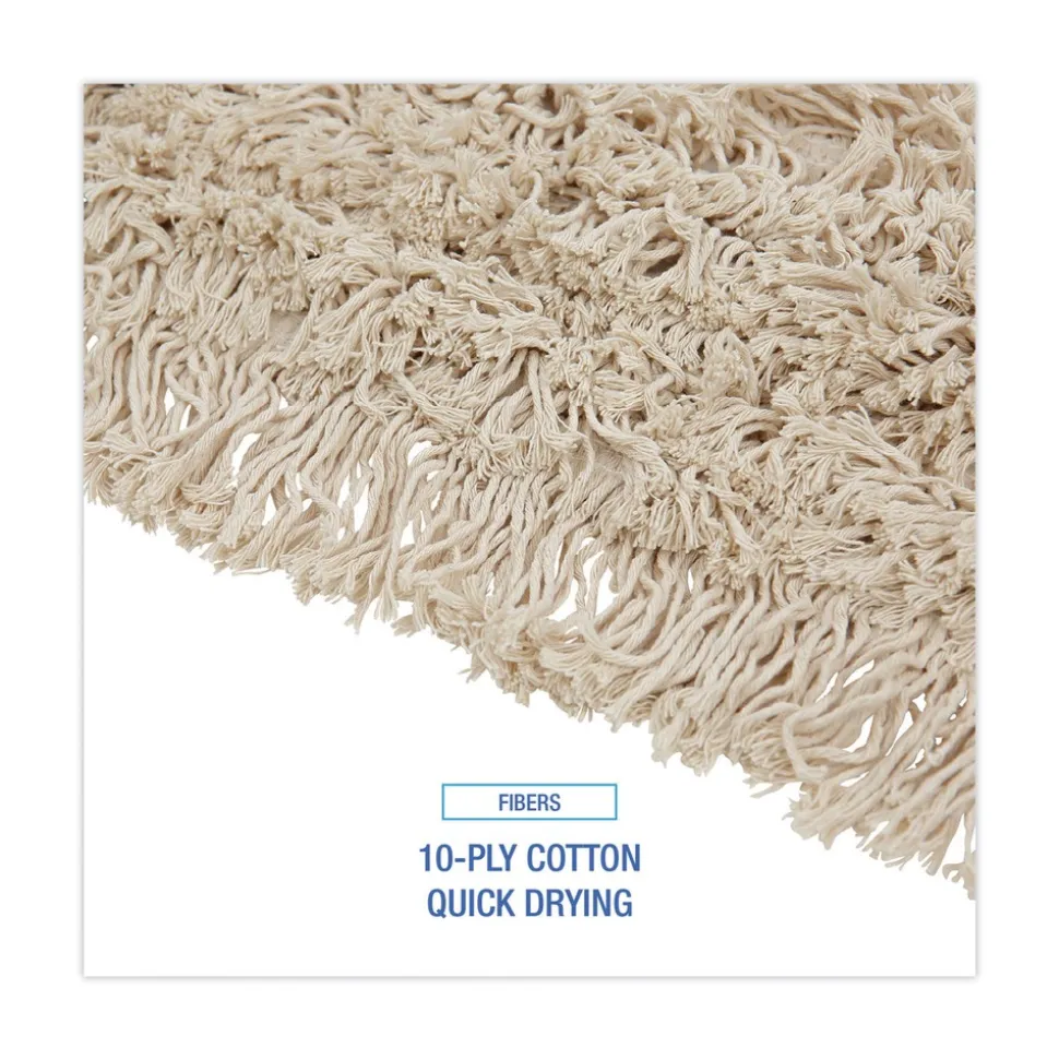 Boardwalk 24 in. x 3 in. Cotton Dust Mop Head - White