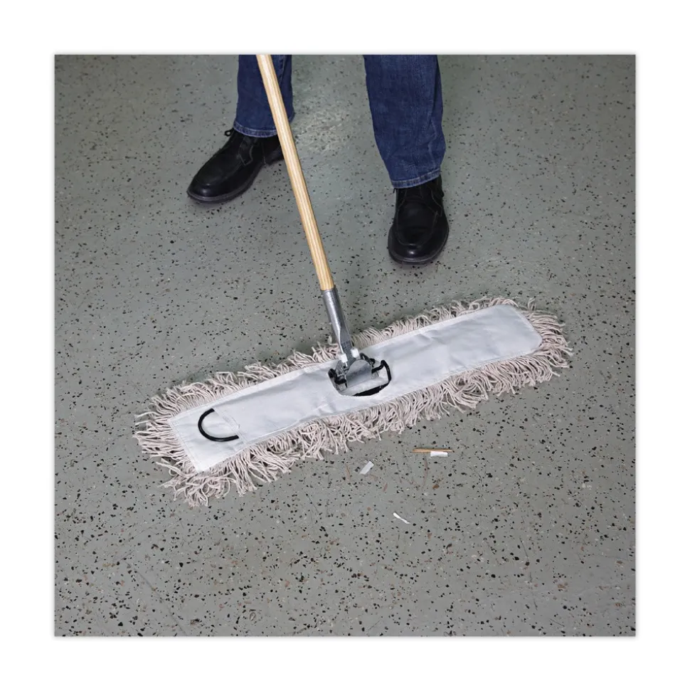 Boardwalk 24 in. x 3 in. Cotton Dust Mop Head - White