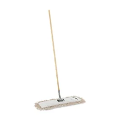 Boardwalk 24 in. x 5 in. Cotton Head 60 in. Wood Handle Cotton Dry Mopping Kit - Natural (1-Kit)