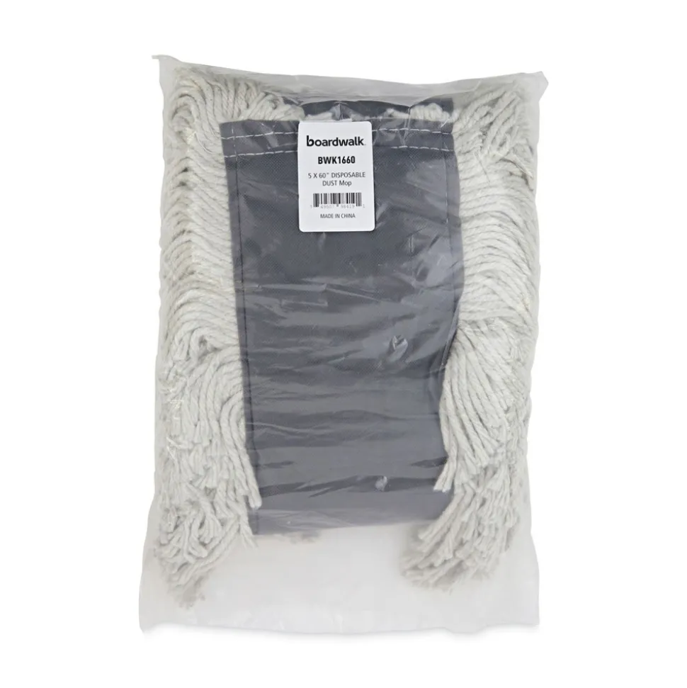 Boardwalk 60 in. x 5 in. Cut-End Disposable Cotton Dust Mop Head (12/Carton)